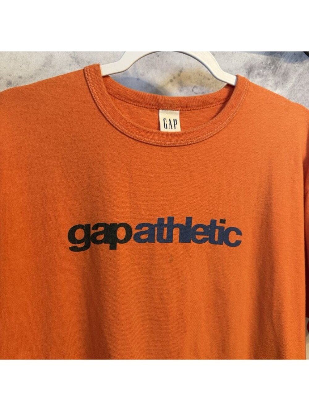 Vintage Gap Athletic T Shirt Mens Large L Orange Short Sleeve